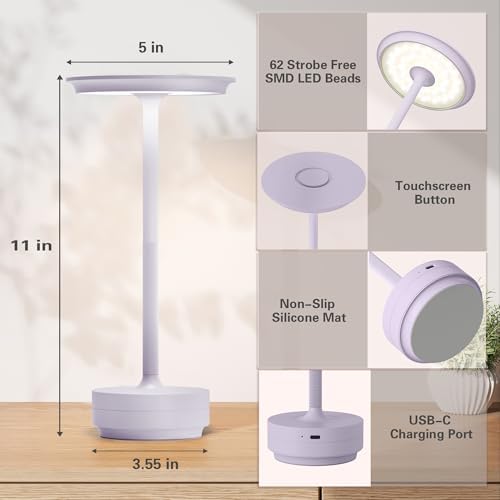 LED Rechargeable Cordless Table Lamp 2P Light Portable Lights - Image 2