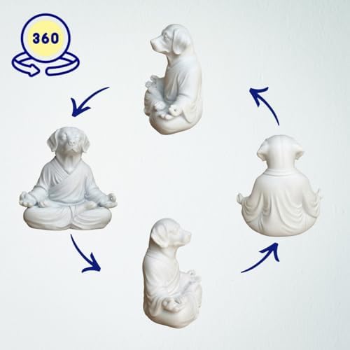 OLOMA Yoga Dog Garden Sculpture Heavy Concrete Stone Dog Statue Weather Resistant Outdoor Indoor Patio Decor Accent Feature for Entryway Display - Image 6