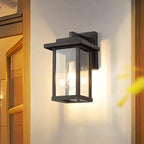 Outdoor Wall Light Modern Exterior Black Wall Mount Lanterns 2-Pack - Image 2