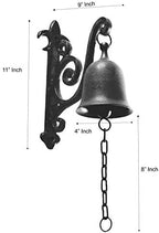 Vintage Cast Iron Dinner Bell as Entry Door Bell, Outside Hanging Decor or Indoor Decoration Wall Antique Farm and Front Gate Bell, Jet Black - Image 3