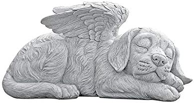 Design Toscano QL6079 Dog Angel Pet Memorial Grave Marker Tribute Statue, 10 Inches Wide, 5 Inches Deep, 5 Inches High, Handcast Polyresin, Antique Stone Finish by DesignToscano
