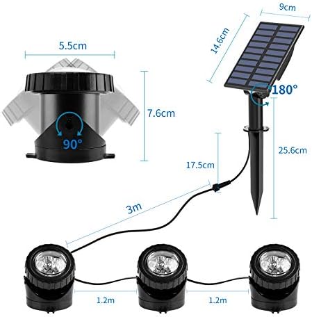 T-SUN Solar Pond Lights, 3-in-1 Color Changing Solar Fountain Lights - Image 3