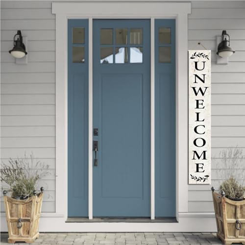 Unwelcome Porch Sign Go Away For Front Door Farmhouse Porch Vertical Wooden Plaque Entryway Home Outdoor Seasonal Spring Summer Decoration 8x48inch - Image 5