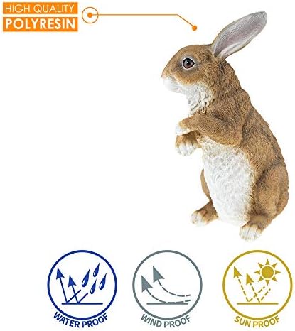 CLEVER GARDEN Rabbit Garden Statue Outdoor Décor, Resin Figurine Decoration for Lawn, Yard, Patio, Porch, and More - Image 3