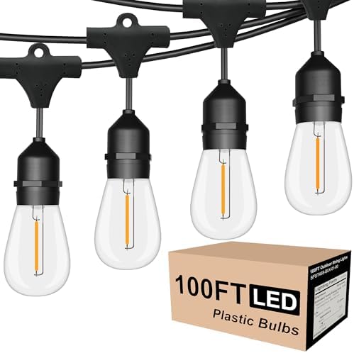 SUFEIMAS Outdoor String Lights Waterproof 100FT Commercial for Patio Market by SUFEIMAS