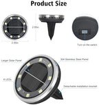 12 Pack Solar Ground Lights Outdoor Waterproof Garden Lights for Yard Lawn - Image 2
