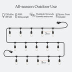 Brightech Ambience Pro - Waterproof LED Outdoor String Lights - Hanging, Dimmable 2W Vintage Edison Bulbs - 48 Ft Commercial Grade Patio Lights Create Cafe Ambience in Your Backyard - Image 3