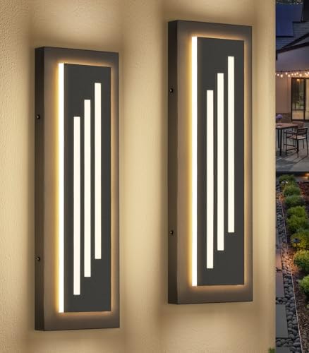 15.7'' LED Outdoor Wall Lights Modern Black Indoor Wall Sconce Lighting by TeweiBrand