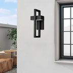 LamQee Modern Outdoor Wall Lights 3000K Integrated LED Outdoor Wall Sconces Lighting, Contemporary Exterior Lighting Fixtures Outside Wall Mount Lights for House Porch Front Door Garage, Matte Black - Image 4