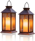 Solar Lantern with Flickering Candles Outdoor Hanging Lanterns Garden Decor by ZYLiWoo