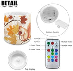 Cute Squirrel Flameless Candles with Remote Timer, Battery Operated Maple Leaf Flickering LED Electric Pillar Candles Set of 4 Thanksgiving Decorations - Image 6