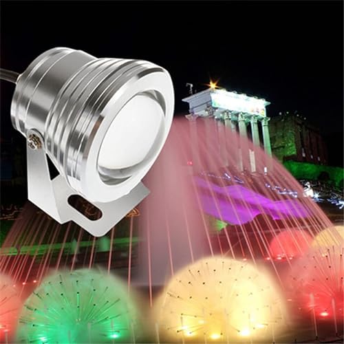 10W Underwater Spotlight - 12-24V Rotation Spotlight, IP68 Waterproof Surface Mounted Pool Lights, Submersible LED Lamps, Outdoor LED Ground Spotlight, For Fish Ponds, Aquariums(RGB+remote control,B-1 - Image 3