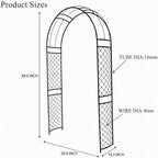SCENDOR Metal Garden Arch with Lattice Side Panels 88.6" H x 50.8" W– Heavy-Duty Arbor for Climbing Roses, Vines, and Outdoor Patio, Lawn, Backyard, Wedding Decor (Black) - Image 5