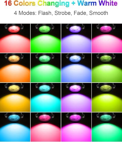 ZUCKEO RGB Spotlights Indoor LED Up Lights with Remote, 120V 10W Halloween Christmas Uplighting Indoor Spot Light, 4.92FT Code Plug in Accent Flood Light Color Changing Landscape Lighting(6Pack) - Image 2
