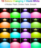 ZUCKEO RGB Spotlights Indoor LED Up Lights with Remote, 120V 10W Halloween Christmas Uplighting Indoor Spot Light, 4.92FT Code Plug in Accent Flood Light Color Changing Landscape Lighting(6Pack) - Image 2