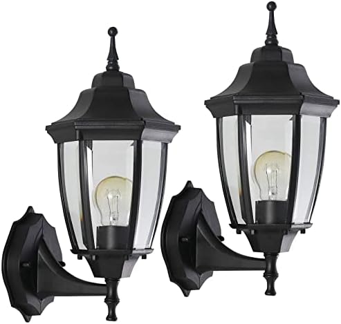2-Pack Waterproof Aluminum Outdoor Light Fixture Wall Mount Exterior Porch Lights Outdoor Wall Lamp,Anti-Rust Porch Lights for Outside Garage Patio Exterior Lights for House by Haolaike