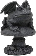 Ebros Gothic Horned Toad Frog Gargoyle with Wings Crouching On Toadstool Mushroom Figurine Mythical Fantasy Decor of Gargoyles Statue 5" Tall for Medieval Renaissance Castles and Cathedrals Fans by EbrosGift