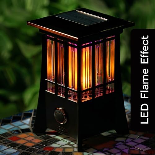 PIC Solar Bug Zapper, Cordless Patio Lantern, 600V Zapping Grid, 2 In 1 Light Mode with LED Flame Effect, Wide 1/2 Acre Coverage, Weatherproof, Auto On/Off, Showstopping Fly Trap Design, Pack of 2 - Image 3