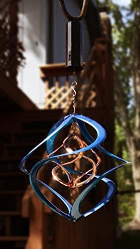 Red Carpet Studios The Original Cosmix Deluxe Helix Wind Spinner, Medium 14-Inch, Double Blue & Copper - Image 6
