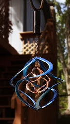 Red Carpet Studios The Original Cosmix Deluxe Helix Wind Spinner, Medium 14-Inch, Double Blue & Copper - Image 6