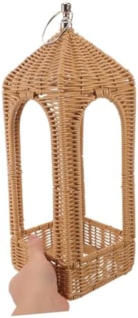 Handwoven Rattan Candle Lantern Shade Cover for Tabletop Patio - Image 4