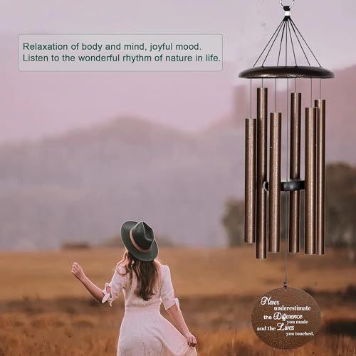 Retirement Wind Chime, Tree of Life, Inspirational Retirement Gifts for Men, Women, Teacher, Co-Worker, Employee, Nanny, Nurse (Copper), NXW#303 - Image 4