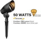 Malibu 50 Watt Floodlight Landscape Lights Outdoor Spotlight Waterproof Path Light Low Voltage Lighting with Spike Stand for Garden, Yard, Pathway, Lawn, Driveway Outdoor Lighting 8301-9601-01 - Image 2