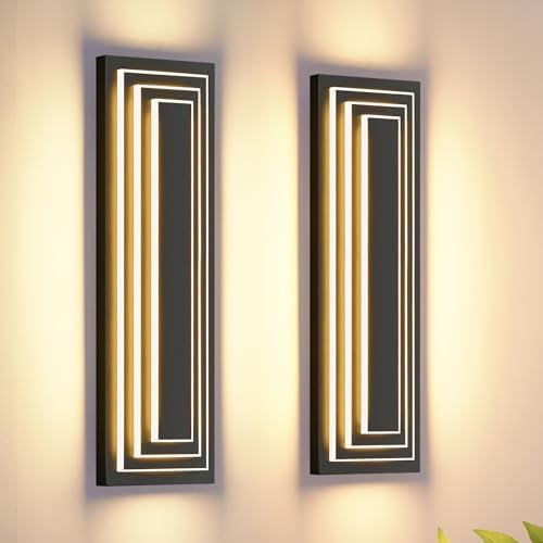 23.6 in Long Outdoor Wall Lights 3 Tier Exterior Lighting Fixtures by ZSMAIKU