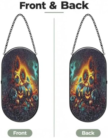 Halloween Pumpkin Sunflower Bat Glass Sun Catcher 10.2X5.1In - Image 2