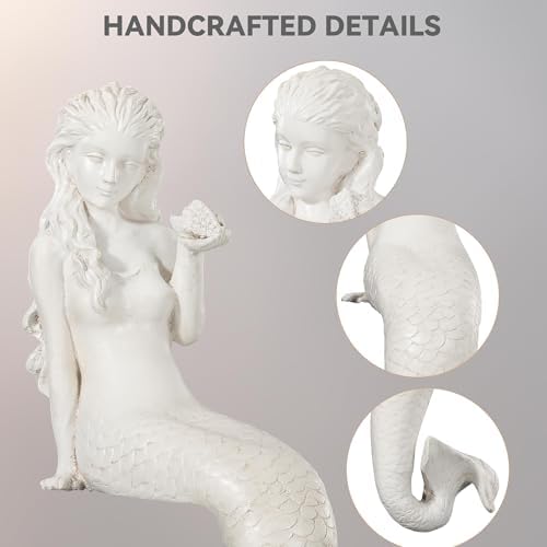 Large Mermaid Statue, 26 in DIY Outdoor Garden Sculpture Figurines - Image 5