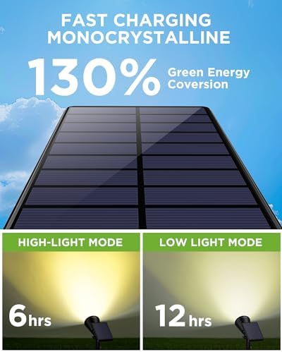 InnoGear 2 Solar Lights Outdoor Spot Garden Yard Landscape Flag, Warm White - Image 2