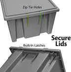 Akro-Mils 35190 Nest and Stack Plastic Storage Container and Distribution Tote, (19-1/2-Inch L x 15-1/2-Inch W x 10-Inch H), Gray, (6-Pack) - Image 4
