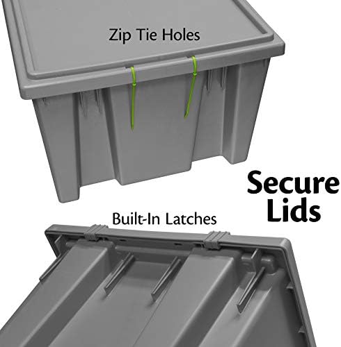 Akro-Mils 35190 Nest and Stack Plastic Storage Container and Distribution Tote, (19-1/2-Inch L x 15-1/2-Inch W x 10-Inch H), Gray, (6-Pack) - Image 4