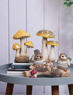 SEINHIJO Mushroom Statue Sculpture Fairy Figurine Garden Decor 7.1 Inch - Image 5