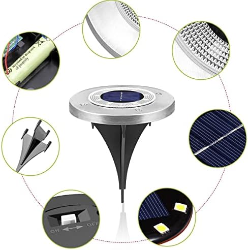 Solar Ground Lights,10 LED Solar Garden Lights Disk Lights Outdoor Waterproof Landscape Lights for Yard Walkway Patio Lawn Driveway Decoration,8LED,8pcs (10led 10pcs) - Image 6