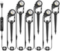 Low Voltage Landscape Lighting, 6 Pack Outdoor Spot Lights with Transformers, 12V Warm White Landscape Spotlights IP65 Waterproof Plug in Outdoor Uplights for Yard House Pathway Tree Pools by IRISECO