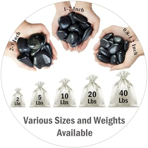 FANTIAN 40 lbs Black River Rock for Landscaping,2-3 Inch Pebble for Plant - Image 2