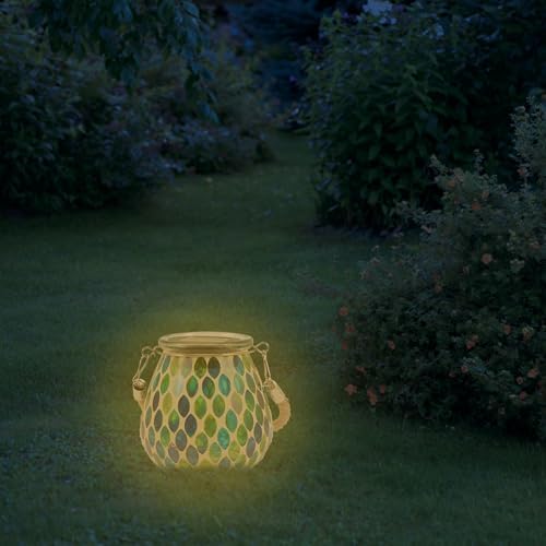 Waterproof Blue Mosaic Solar Jar Light Outdoor Lantern Solar Garden Lamp for Patio and Yard Decorative Jar - Image 7