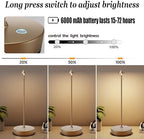 2Pack Rechargeable Cordless Table Lamp, Portable Powered LED Battery 6000mAh Metal USB Desk Lamp, 3 Levels Brightness Light for Restaurants Outdoor (2pack Titanium) - Image 4
