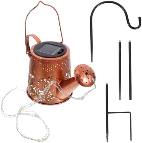 GLEAVI Solar Watering Can Light with Butterfly Projection, Outdoor Decorative Kettle Solar Lamp for Garden and Patio, S-Shaped Hook Hanging Landscape Lighting by GLEAVI