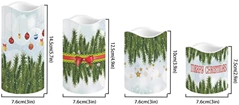 Jeiento Flickering Flameless Pillar Candles with Timer, Battery Operated White Real Wax Warm Light Pillar Candles, Christmas Tree Decal - Image 2