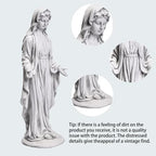 Virgin Mary Outdoor Statue, 29.5inch Blessed Mother Garden Sculpture, Religious Statue for Yard Lawn Patio Catholic Home Decor, Spiritual Gift for Faith Believers, Grey - Image 2