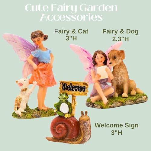 PRETMANNS Fairy Garden House Kit for Outside - Pinecone, 2 Fairies & Sign - Image 5