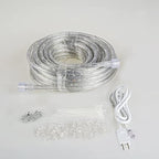 LED Rope Lights Outdoor Waterproof Daylight White: 50FT Cuttable Outside Bright 110V Lighting Connectable Flexible Plug Cool Clear Tube, Indoor Deck Patio Xmas Camping Decor, Not Flat Strip - Image 3