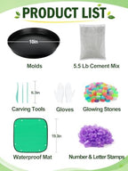 10in Glow in the Dark Stepping Garden Stone Kit, All-in-1 Family DIY Gifts - Image 7