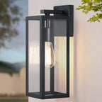 Modern Outdoor Wall Lantern, Weatherproof Exterior Porch Light, Matte Black Light Fixture with Clear Glass, Single E26 Socket Outdoor Wall Sconce for Patio, Front Door, House Decor - Image 2