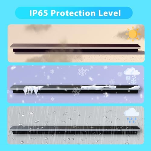 Outdoor Wall Light LED Long Wall Sconce 23.63in Ip65 Waterproof Black Modern Outdoor Lights 3000k 20W Metal Exterior Light Fixture For Porch Light Patio Front Door Yard Garden Villa Living Room - Image 5