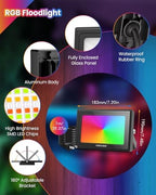 MEIKEE 60W 6000LM RGBW Flood Lights Color Changing LED Floodlights - Image 6