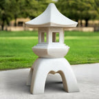OLOMA Zen Stone Lantern Garden Statue Concrete Japanese Pagoda Sculpture Handmade Outdoor Cement Decor Yard Patio Lawn Walkway Meditation Landscaping Accent Lighplace Garden Accent - Image 4
