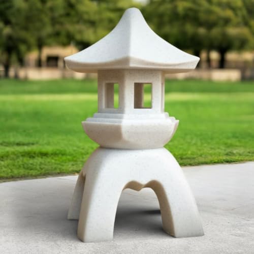OLOMA Zen Stone Lantern Garden Statue Concrete Japanese Pagoda Sculpture Handmade Outdoor Cement Decor Yard Patio Lawn Walkway Meditation Landscaping Accent Lighplace Garden Accent - Image 4
